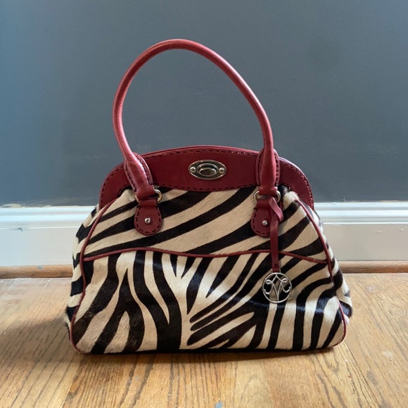 Johnston & Murphy Zebra-Red Purse. - Picture 1 of 6